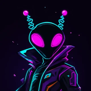 Alien Webs logo: Webster Byte's glowing alien head
